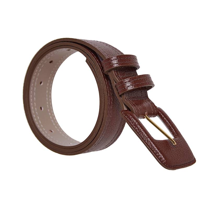 Thumbnail of Leather Rectangle Buckle Belt - Brown image
