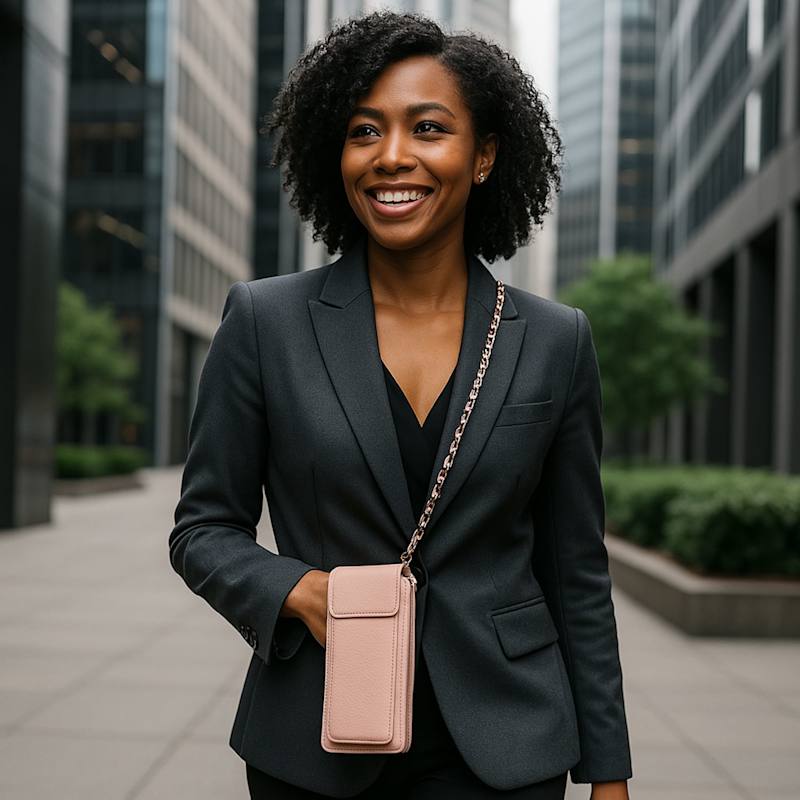 Thumbnail of Leather Yellow Crossbody Bag Phone Wallet - Columbus image