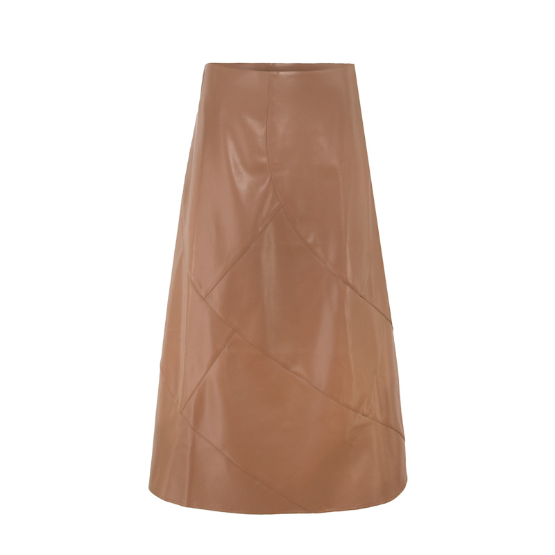 Thumbnail of Brown Leather Seam Skirt image
