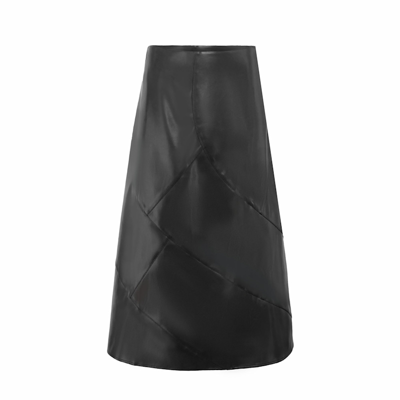 Thumbnail of Brown Leather Seam Skirt image
