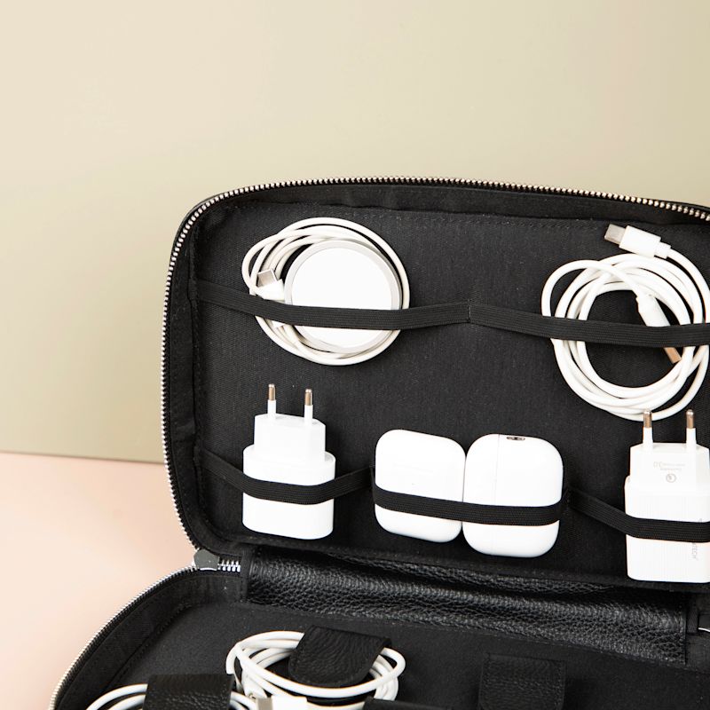 Thumbnail of Leather Tech Organizer Case - Black - Oslo image