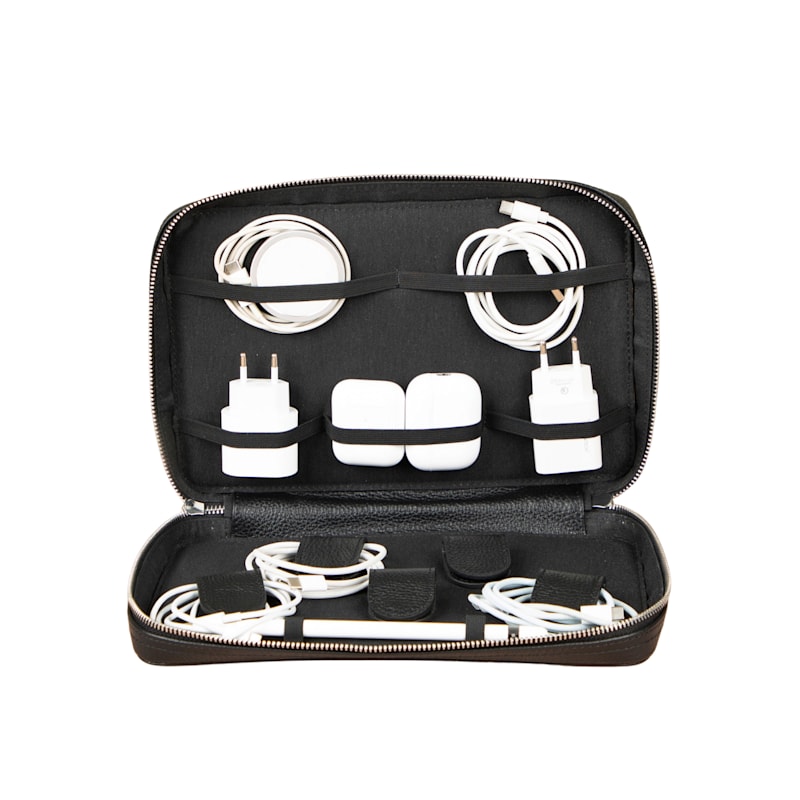 Thumbnail of Leather Tech Organizer Case - Black - Oslo image