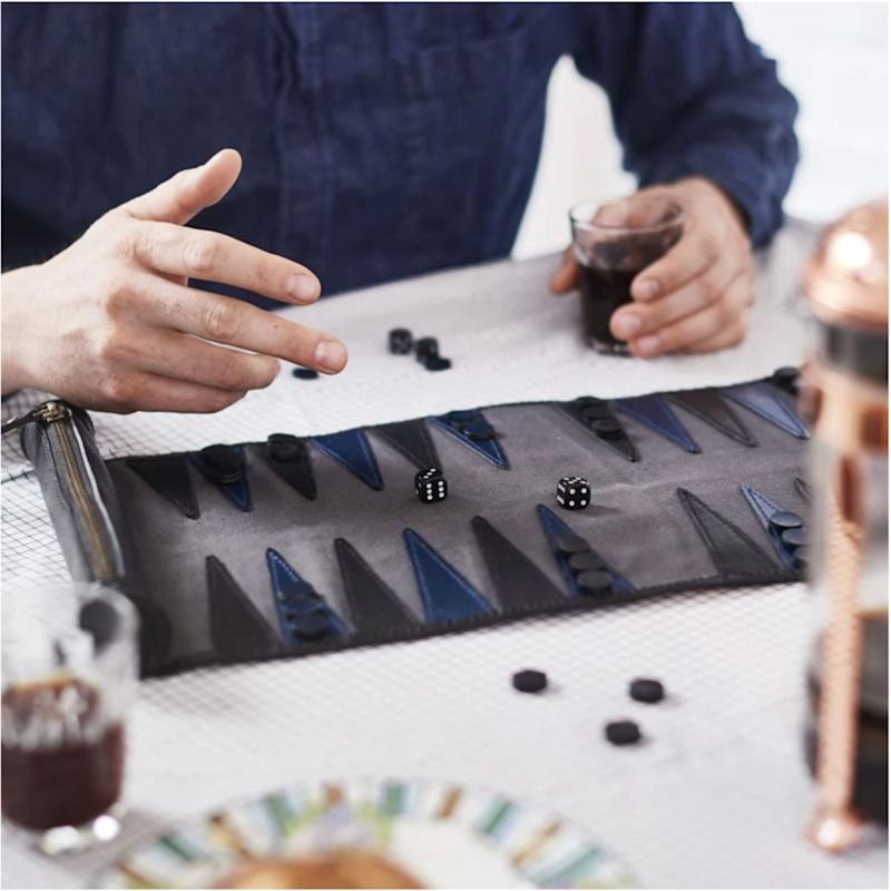 Thumbnail of Leather Travel Backgammon Set - Black image