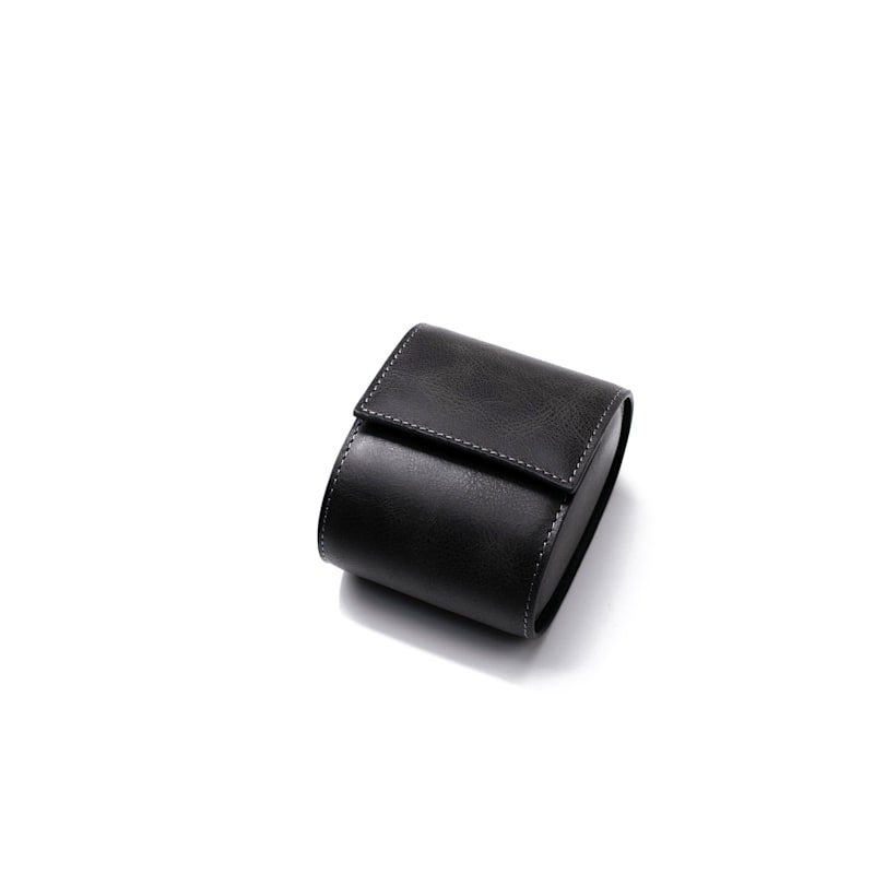 Thumbnail of Leather Travel Watch Case - Coal - Single Watch Roll image