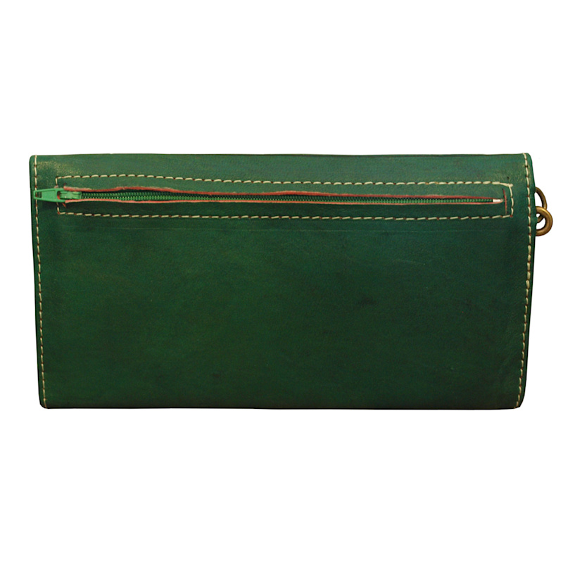Thumbnail of Leather Tri-Fold Purse Green image