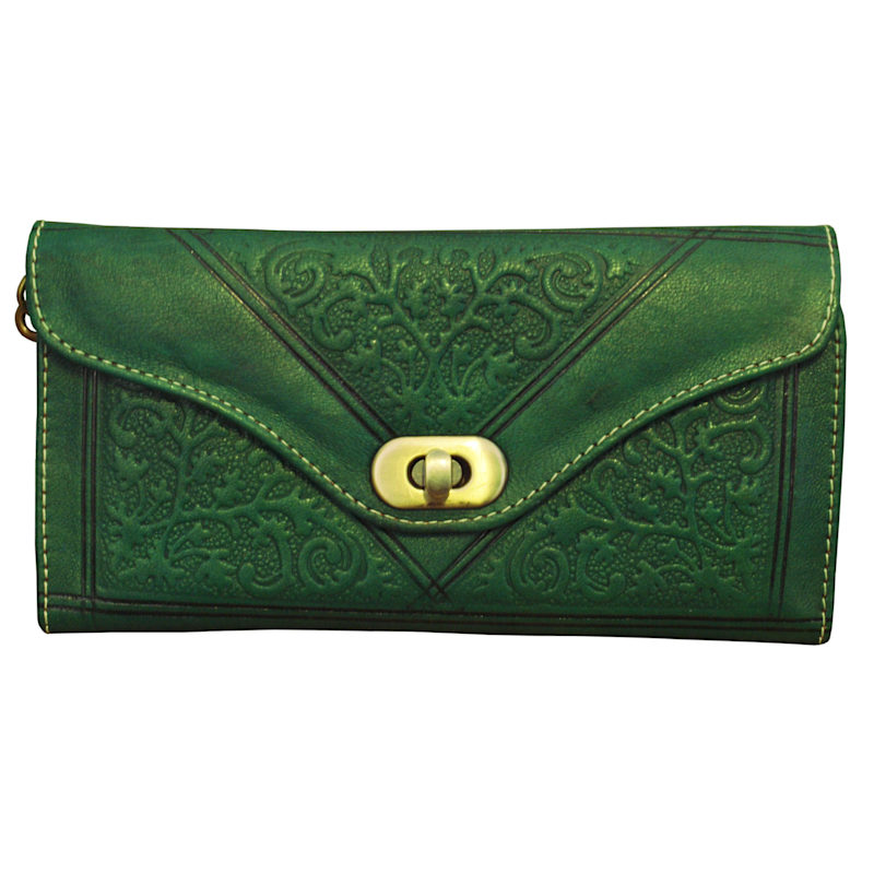 Thumbnail of Leather Tri-Fold Purse Green image