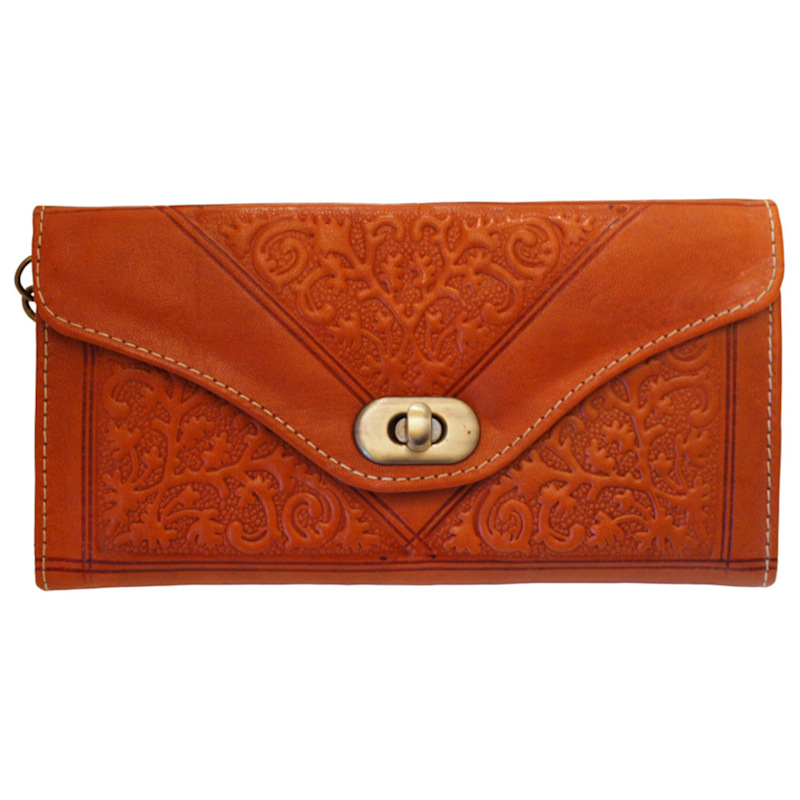 Thumbnail of Leather Tri-Fold Purse Light Brown image