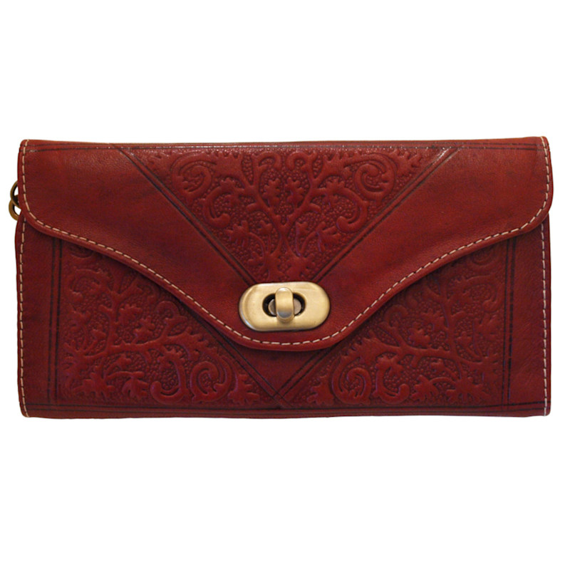 Thumbnail of Leather Tri-Fold Purse Oxblood image