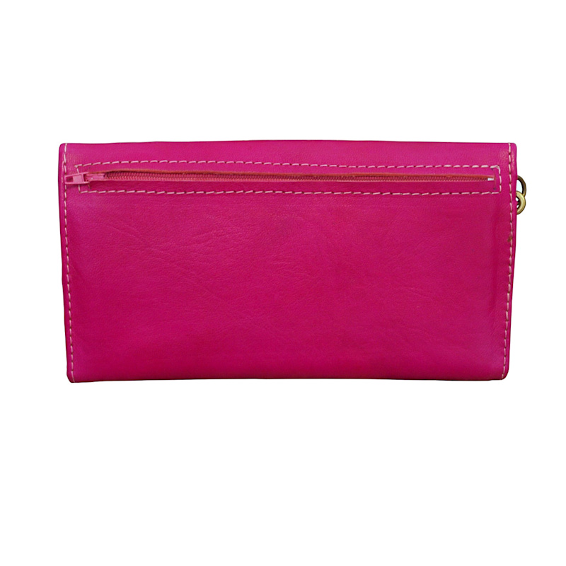 Thumbnail of Leather Tri-Fold Purse Pink image