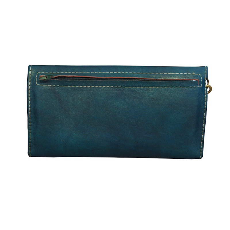 Thumbnail of Leather Tri-Fold Purse Teal image