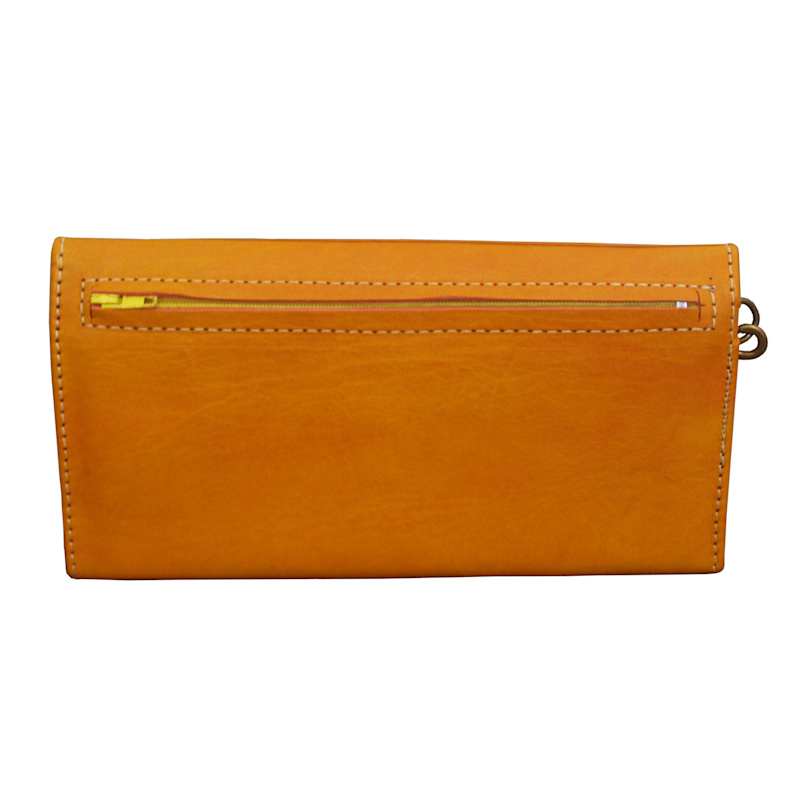 Thumbnail of Leather Tri-Fold Purse Yellow image