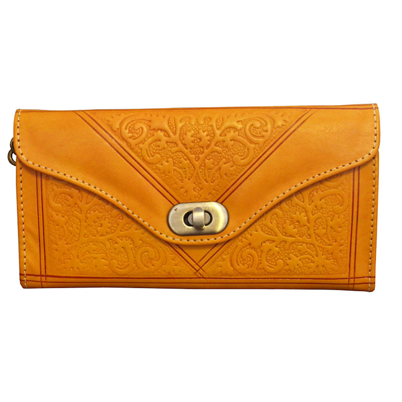 Thumbnail of Leather Tri-Fold Purse Yellow image