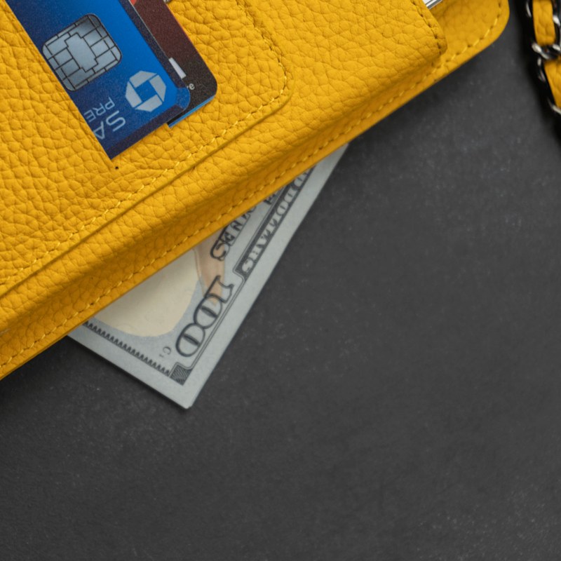 Thumbnail of Leather Yellow Crossbody Bag Phone Wallet - Columbus image
