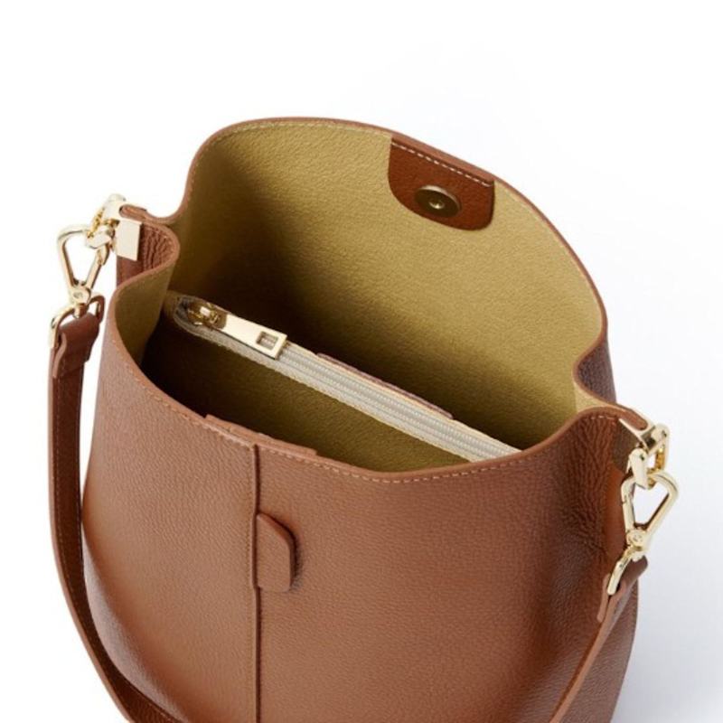 Thumbnail of Lecco Leather Bucket Bag In Tan image