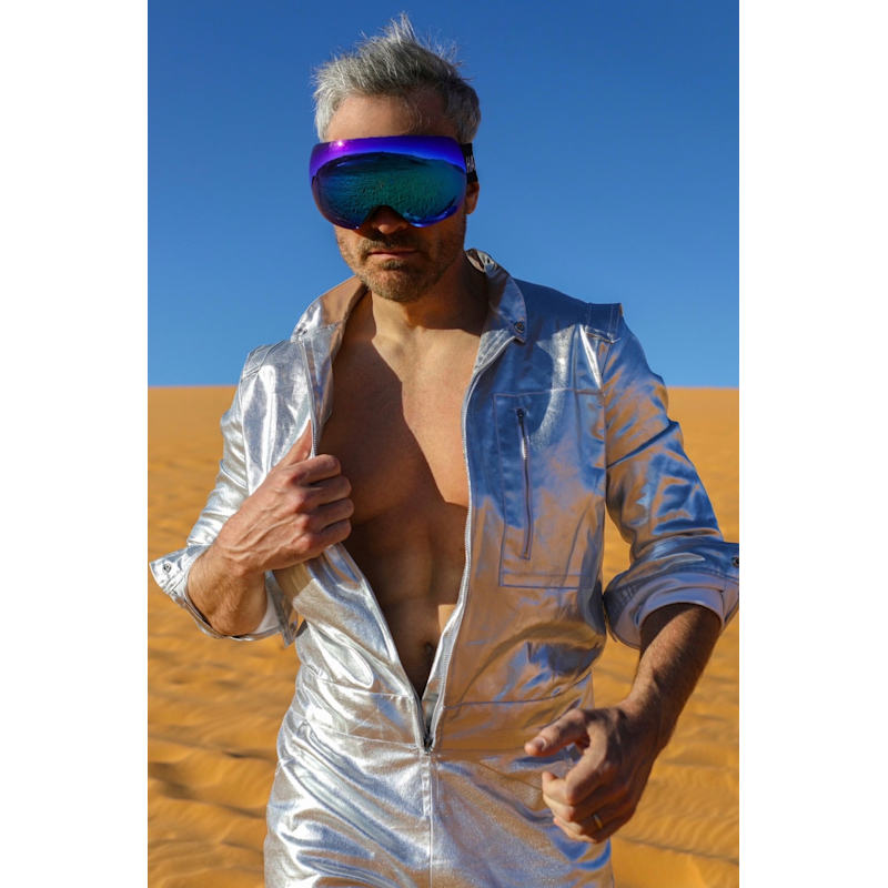 Thumbnail of Lemuria Men's Silver Denim Jumpsuit By Dani Watanabe image