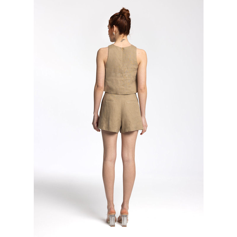 Thumbnail of Lena Linen Top - Dark Beige image