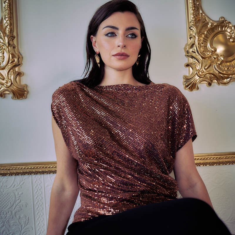 Thumbnail of Lend An Ear Copper Sequin Top image