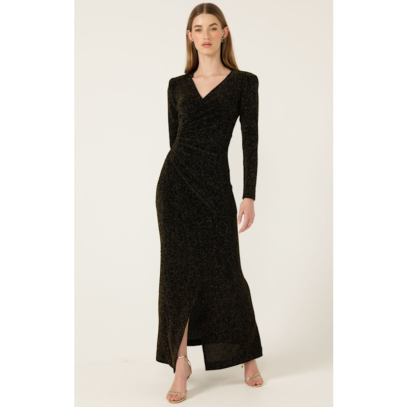 Thumbnail of Lenora Maxi Dress In Black Gold image