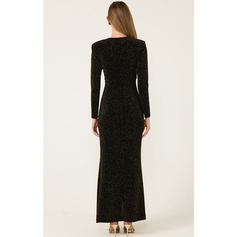 Thumbnail of Lenora Maxi Dress In Black Gold image