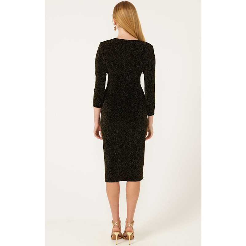 Thumbnail of Lenora Midi Dress In Black Gold image
