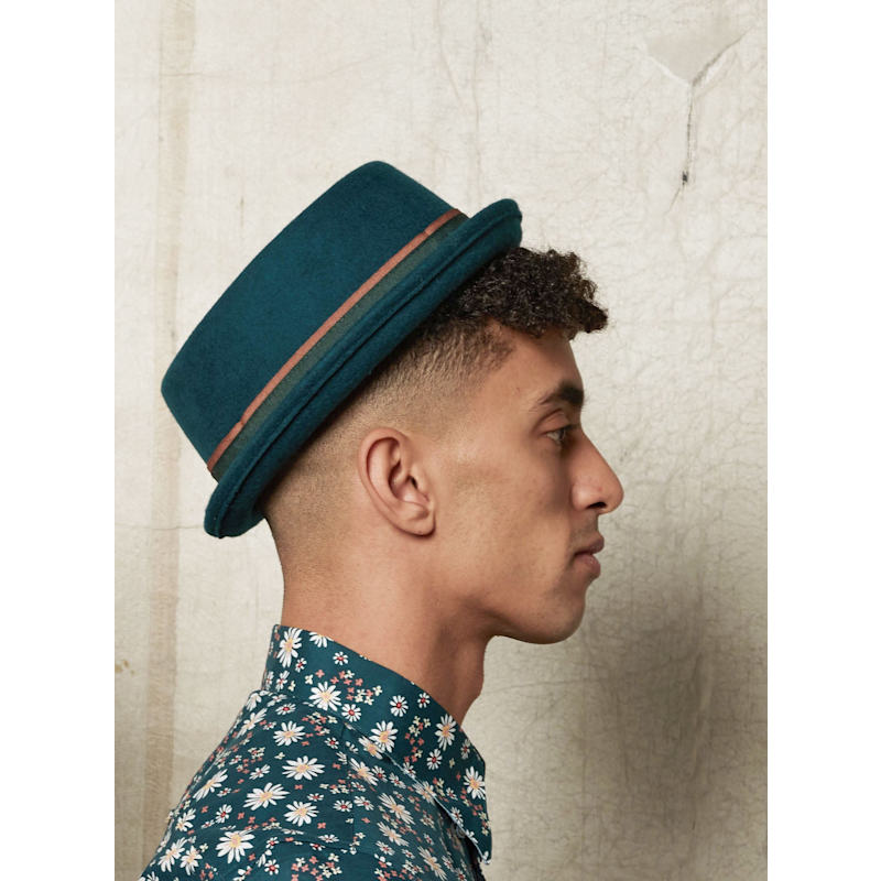 Leo Hemlock Teal Green Felt Skimpy Brim Short Brim Rude Boy Mod