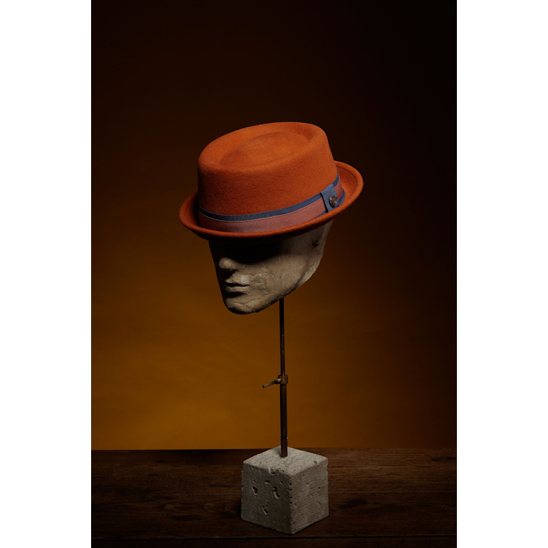 Leo Rust Orange Felt Skimpy Brim Short Brim Rude Boy Mod Style Porkpie ...
