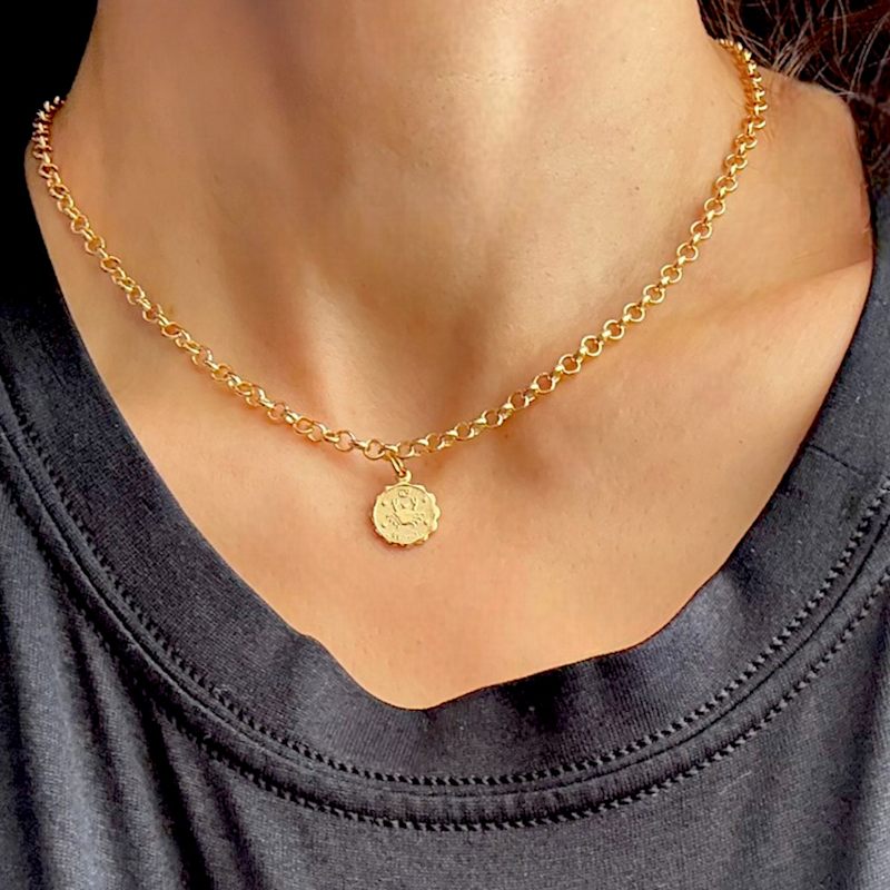 Thumbnail of Scorpio Zodiac Mini Medallion Chain Necklace image