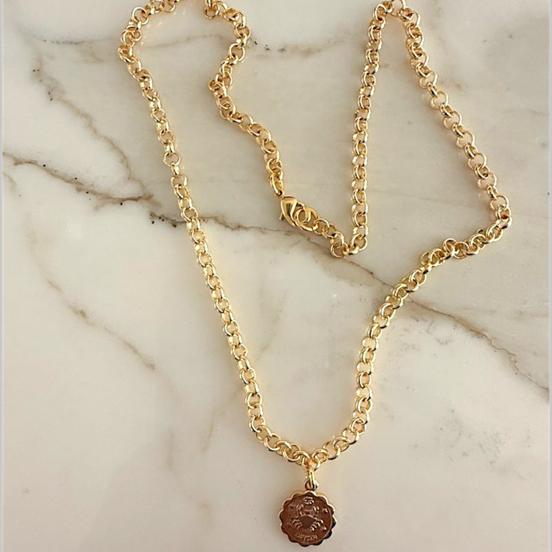 Thumbnail of Scorpio Zodiac Mini Medallion Chain Necklace image
