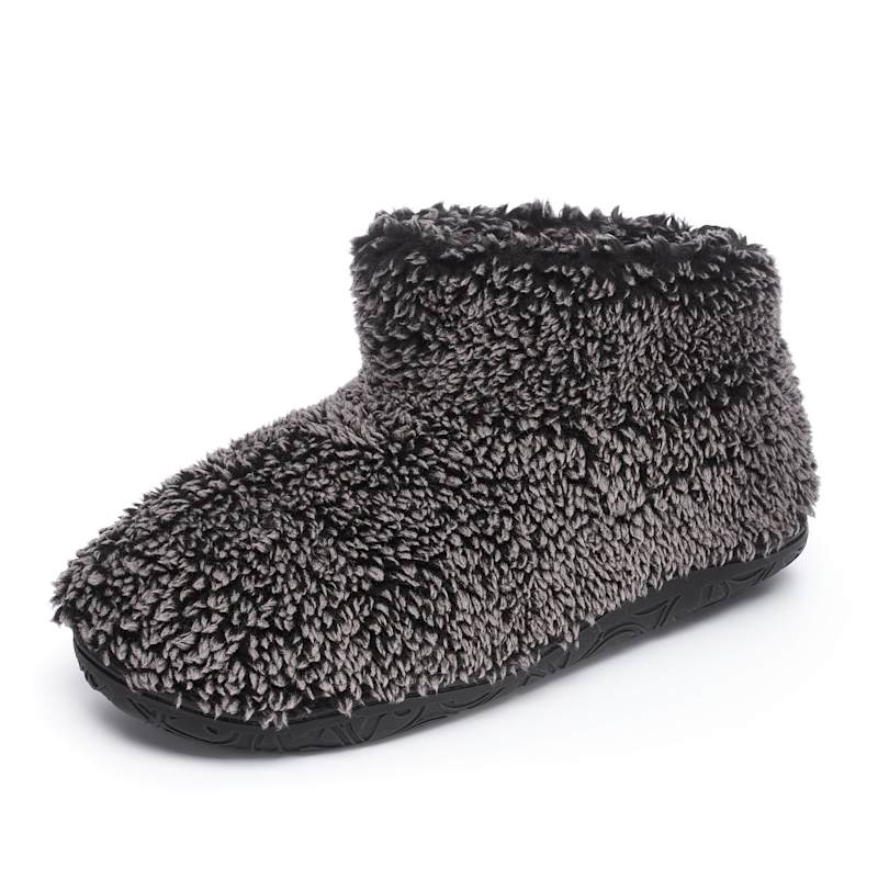 Thumbnail of Leonardo - Shorter Length 100% Recycled Snow Tipped Sherpa Slipper Boot - Washed Black image