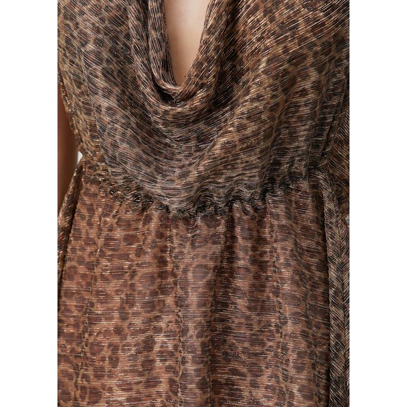 Thumbnail of Leopard Neck Tie Mini Dress image