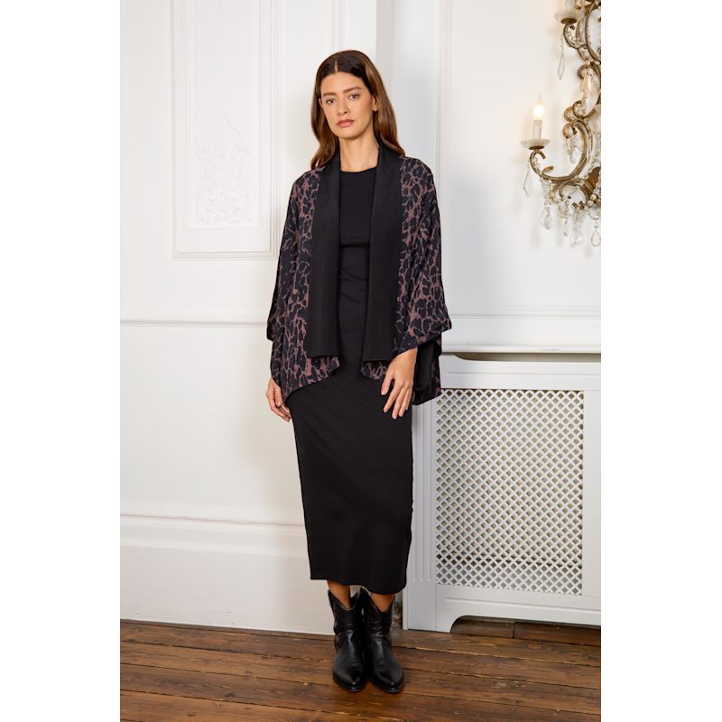 Leopard Print & Black Reversible Kimono | Artemis Muse | Wolf & Badger