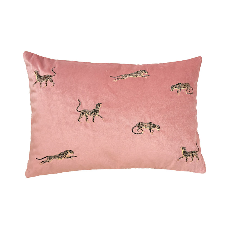Leopard Print Pink Velvet Pillow Cover – Embroidered Boho Home Decor by  GeLiving