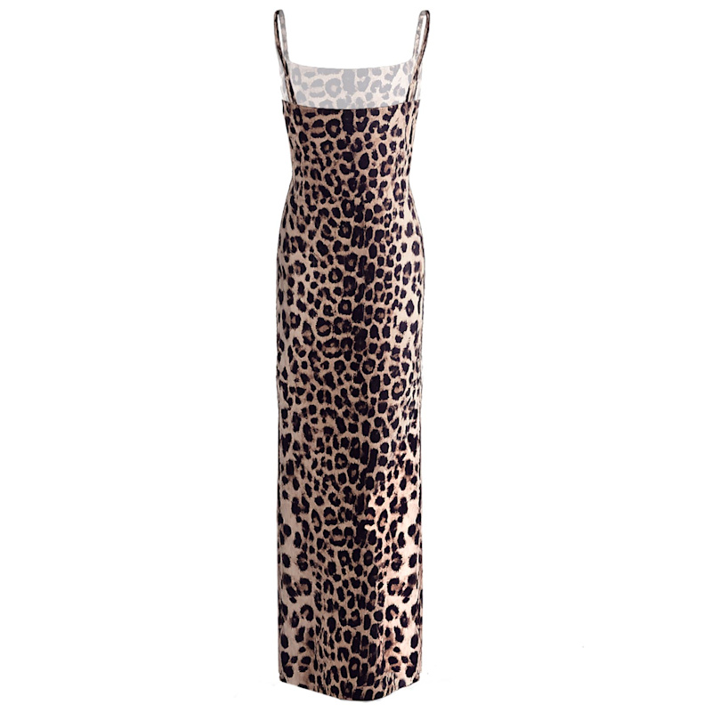 leopard print dress bodycon Leopard Print Mesh Tube Bodycon Maxi Dress
