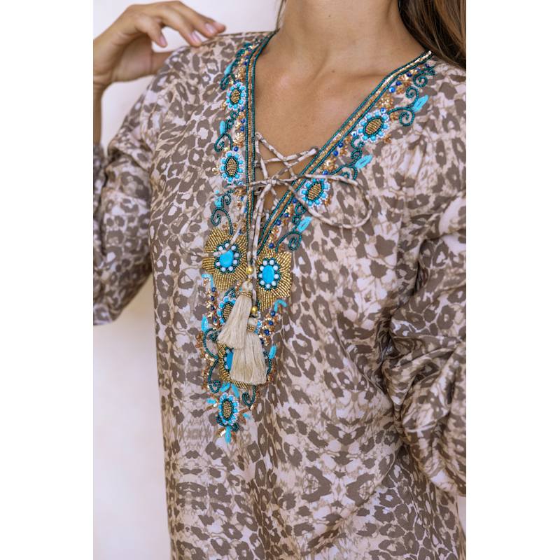 Thumbnail of Leopard Sands Maldives Beaded Kaftan image