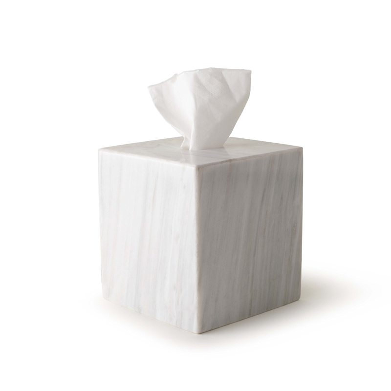 Thumbnail of Less Is More Tissue Box - White Marble image