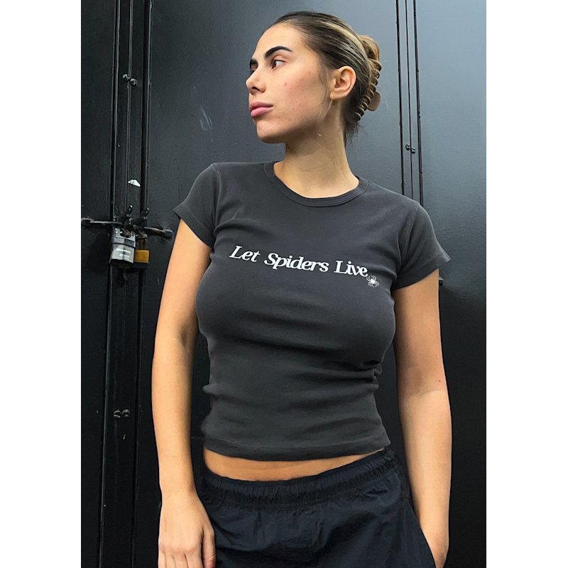 Thumbnail of Let Spiders Live Baby Tee image