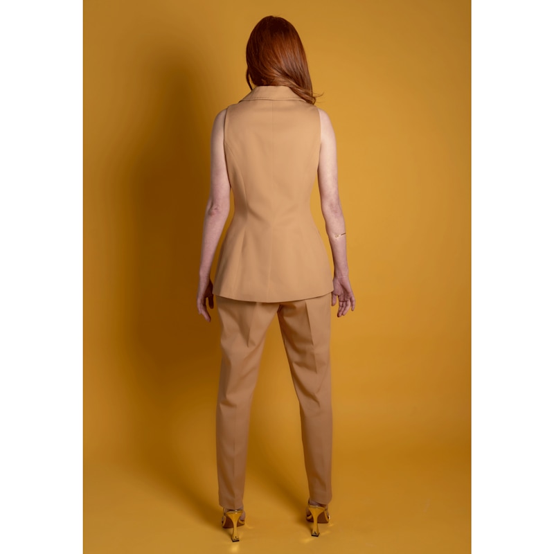 Thumbnail of Sleeveless Tailored Blazer - Camel Brown image