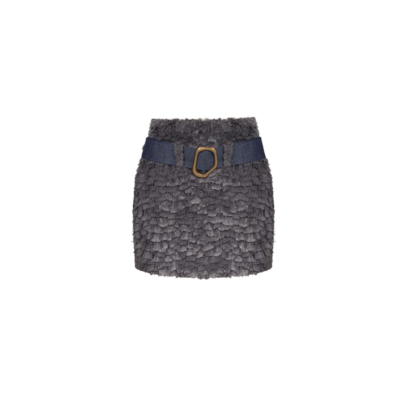 Thumbnail of Lian - Grey Mini Skirt With Gaiters image