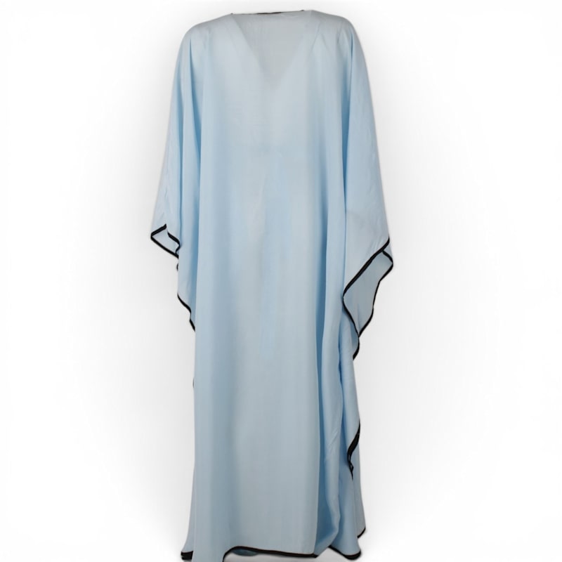 Thumbnail of Light Blue Kimono With Black Strap At The Edges image