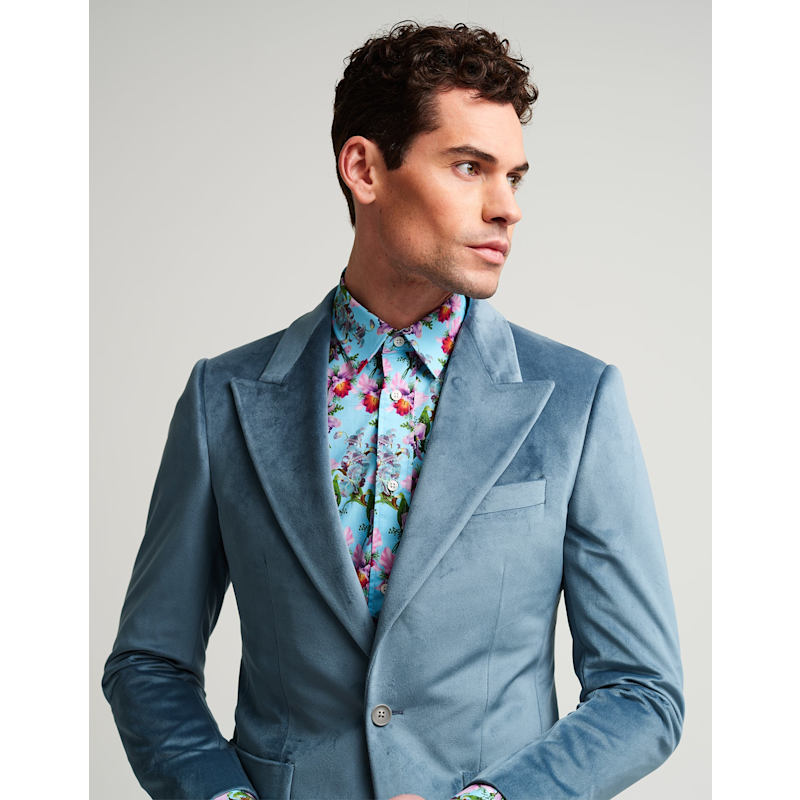 Thumbnail of Light Blue Velvet Jacket image