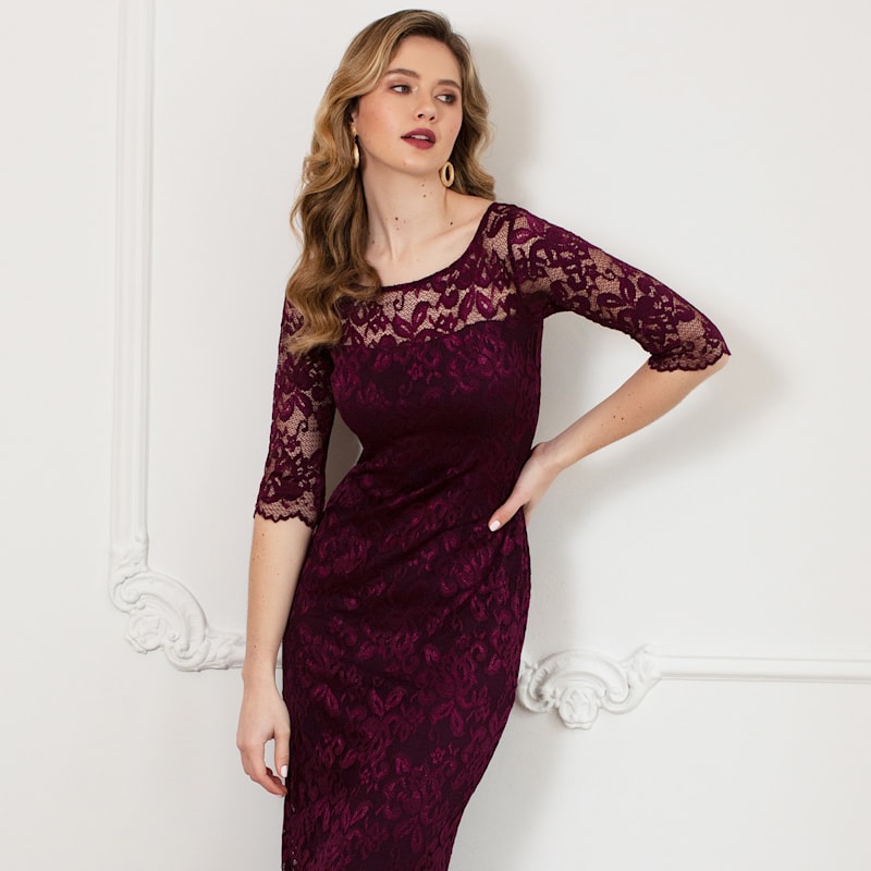 Thumbnail of Lila Lace Gown In Claret image