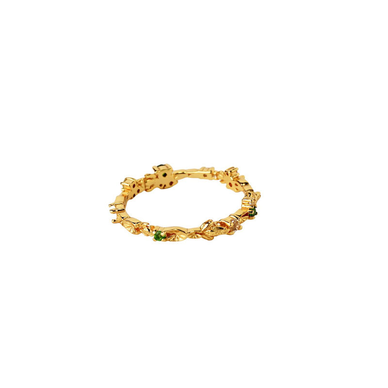 Thumbnail of Eternity Lilypad & Frog Ring- Earth Edition, Gold image