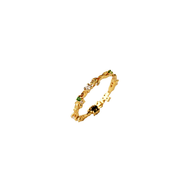 Thumbnail of Eternity Lilypad & Frog Ring- Earth Edition, Gold image