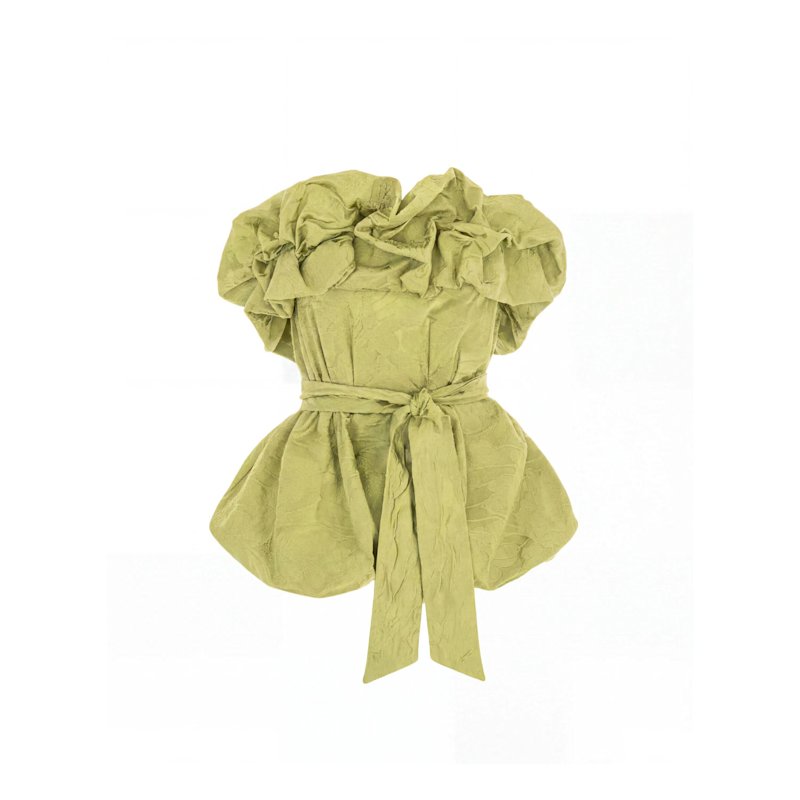 Thumbnail of Lime Rose Print Bustier Top - Special Capsule "Self.Readytowear" image