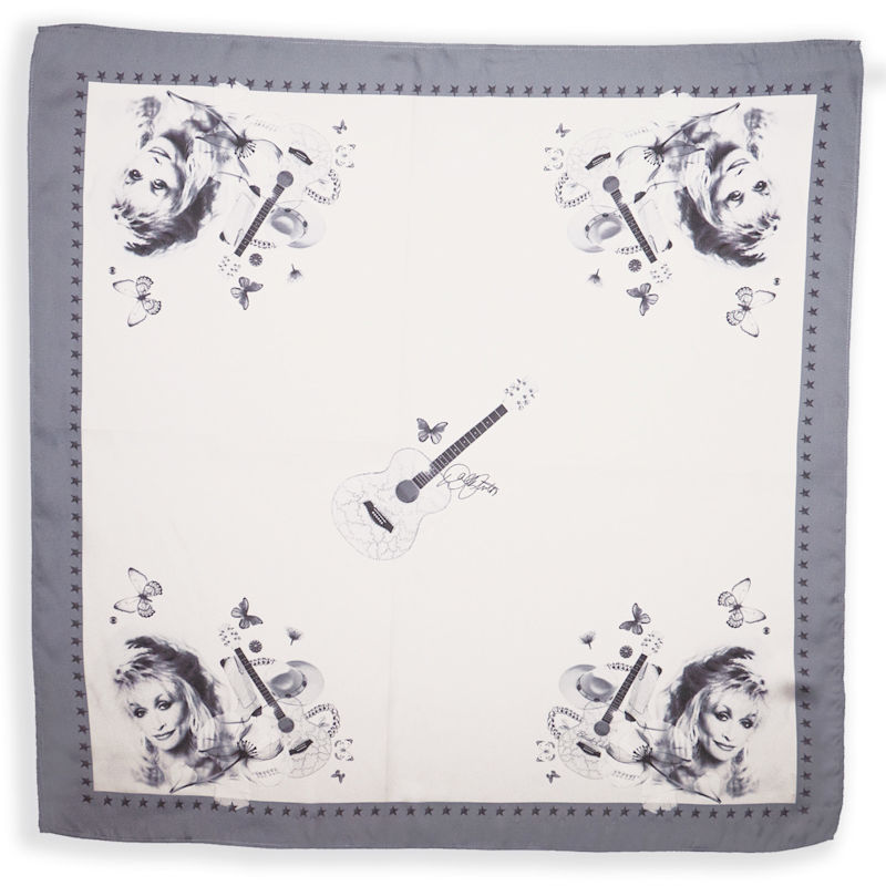 Thumbnail of Limited Edition Festival Dolly Parton Tribute Glitter Pink Spirit Flask And Dolly Love Butterflies Bandana Scarf image