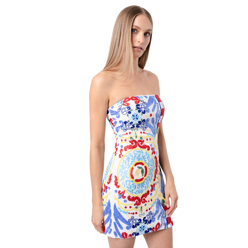Thumbnail of Limoncello Hand-Beaded Embellished Mini Dress- Red image