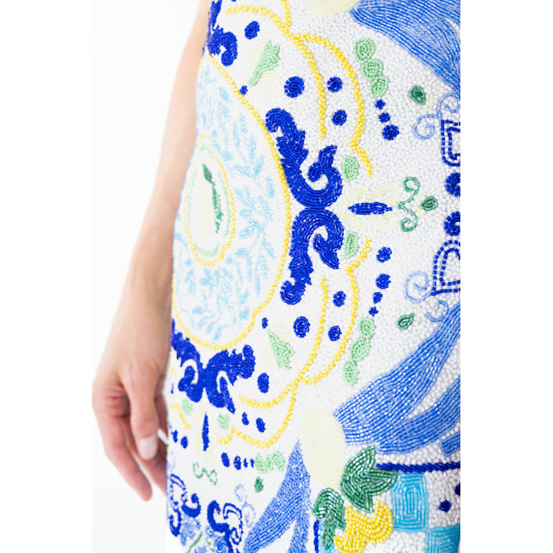 Thumbnail of Limoncello Hand-Beaded Embellished Mini Dress- Blue image
