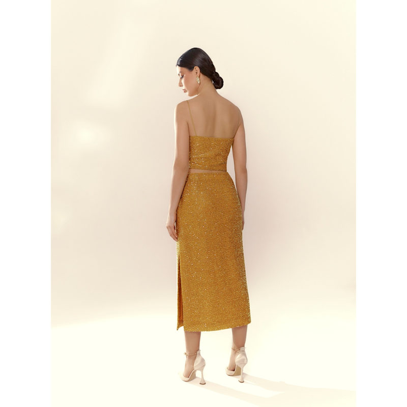 Thumbnail of Lina Yellow Sequin Skirt image
