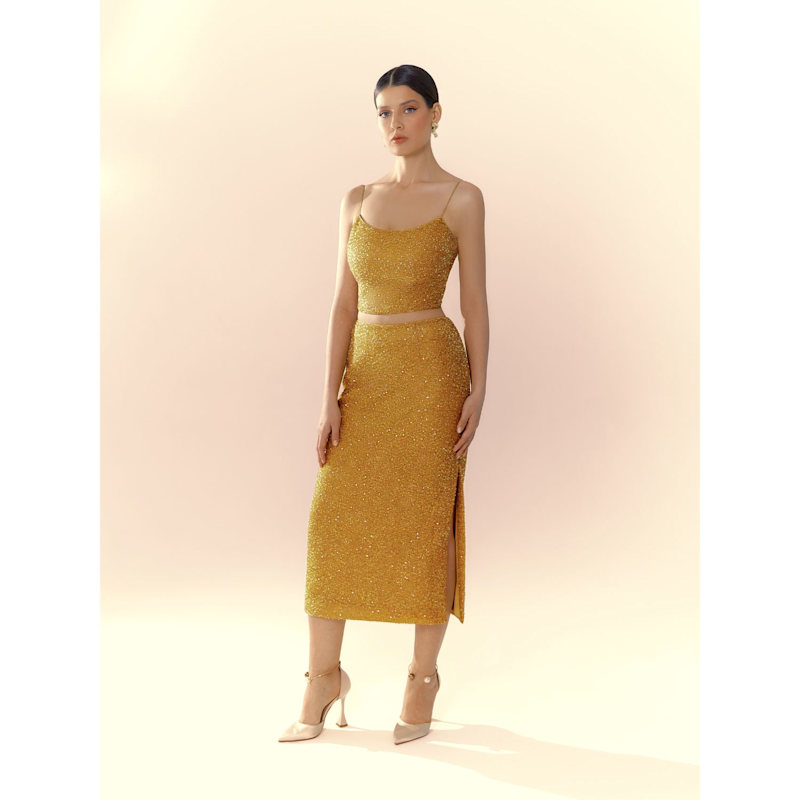 Thumbnail of Lina Yellow Sequin Top image