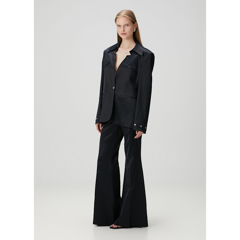 Thumbnail of Linen Blend Woven Jacket - Jet Black image